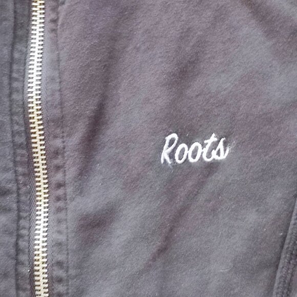 Roots Athletics hoodie black with a grey and white stripe women's size XS - Picture 6 of 6